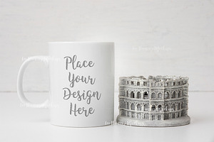 Coffee mug mockup travel stock photo