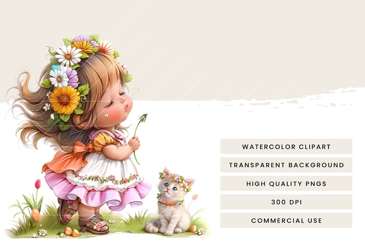 Cute LIttle Girl Gnome and Cat, a Person Illustration by Design Scotch (Photo 7 of 8)