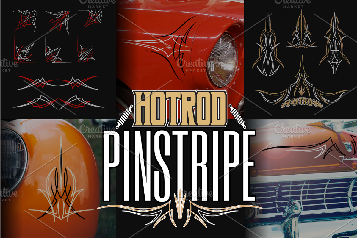 Hotrod Pinstripe Design Element, an Object Graphic by Raftel (Photo 1 of 3)