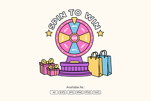 Fortune Spinning Wheel Discount, an Object Illustration by Partikusi Design
