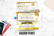 Editable Golden Ticket Canva Design, an Invitation Template by Snapybiz (Thumbnail 1 of 10)