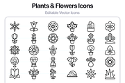 100 Plants & Flowers Line Icons, an Outline Icon by Juicy Icons (Thumbnail 6 of 6)