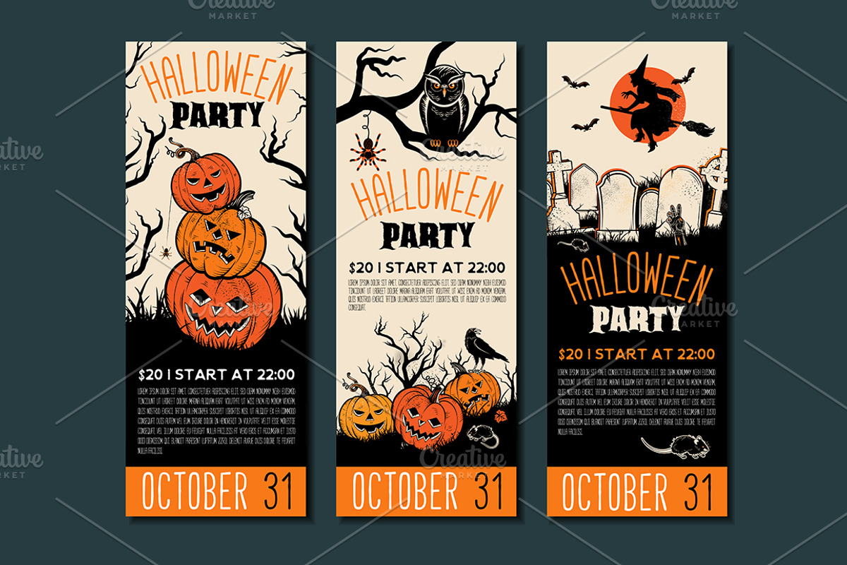 Halloween banner template., an Illustration by Moloko88 (Photo 3 of 4)