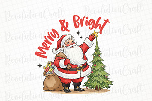 Merry & Bright, Funny Santa Claus, an Illustration by OK Design