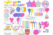 Happy Birthday Clipart, an Illustration by GlamArtZhanna (Thumbnail 2 of 4)