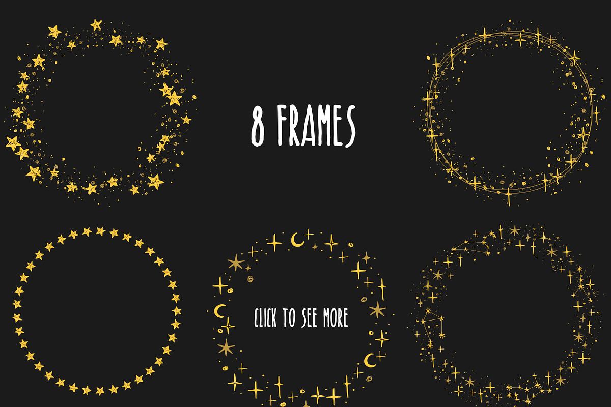 Stars, moon and backgrounds, an Illustration by Lina_Lisichka (Photo 7 of 10)