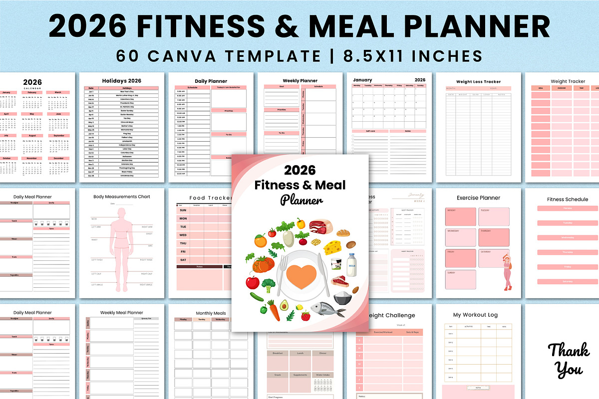2026 Fitness & Meal Planner For KDP