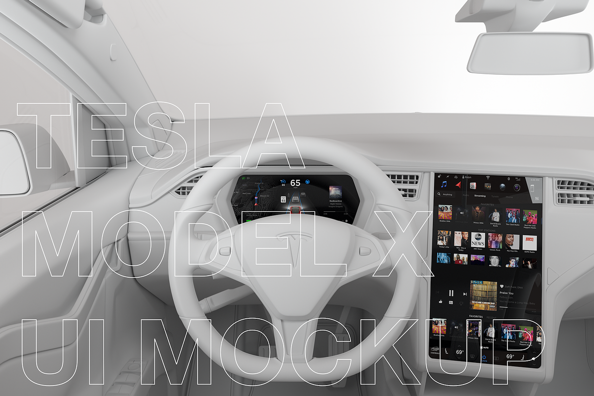 Tesla Model X Display UI mockup, a Mockup by Iamjaydesign (Photo 1 of 10)