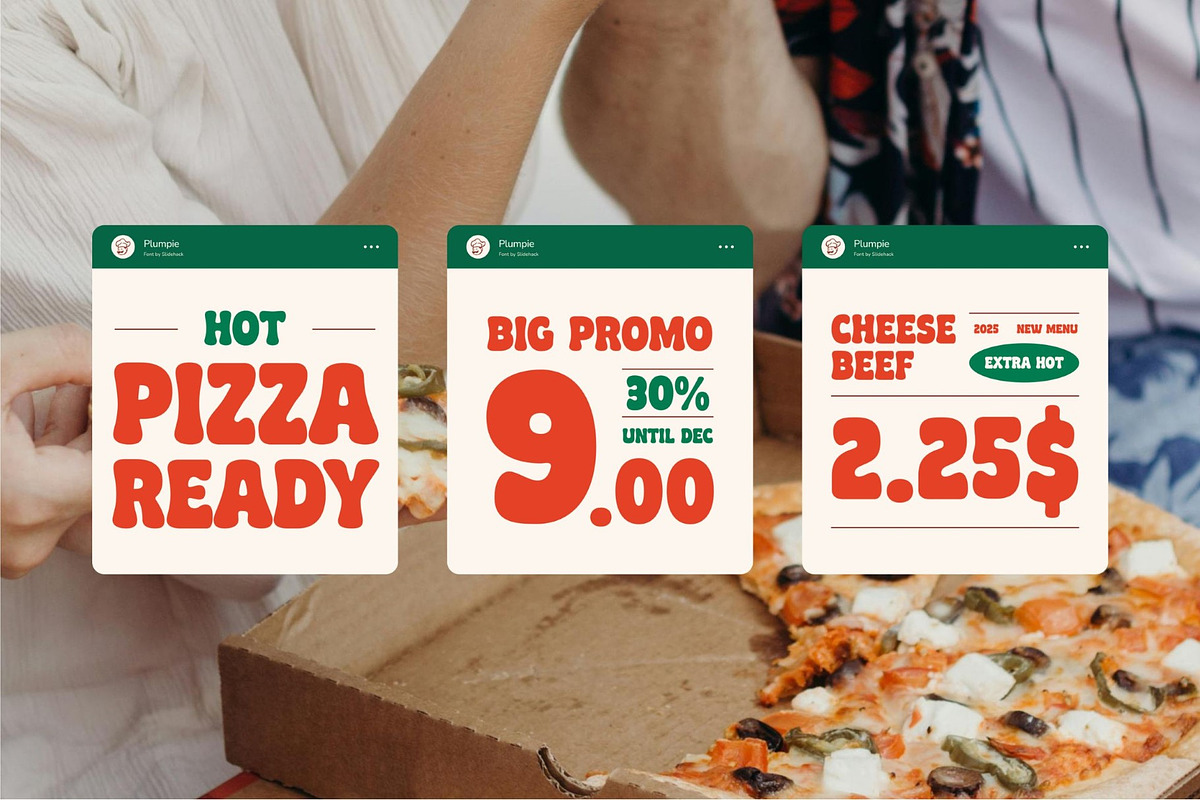 Plumpie - Bold Display Font, a Sans Serif Font by Studio Moara (Photo 7 of 8)