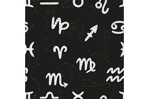 Celestial signs and zodiac symbols, a Texture Illustration by Valerie Bodnar