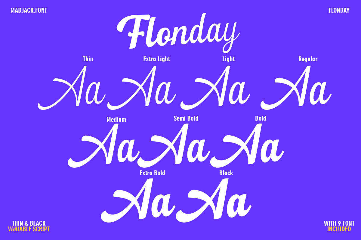 Flonday Script, a Script Font by Madjack.font (Photo 11 of 14)