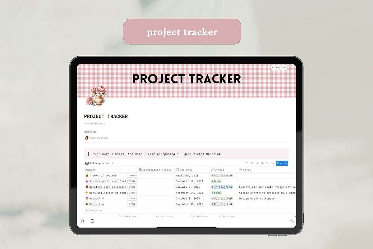 Notion artist planner, a Design Template by Petite Zakka Boutique (Photo 4 of 9)