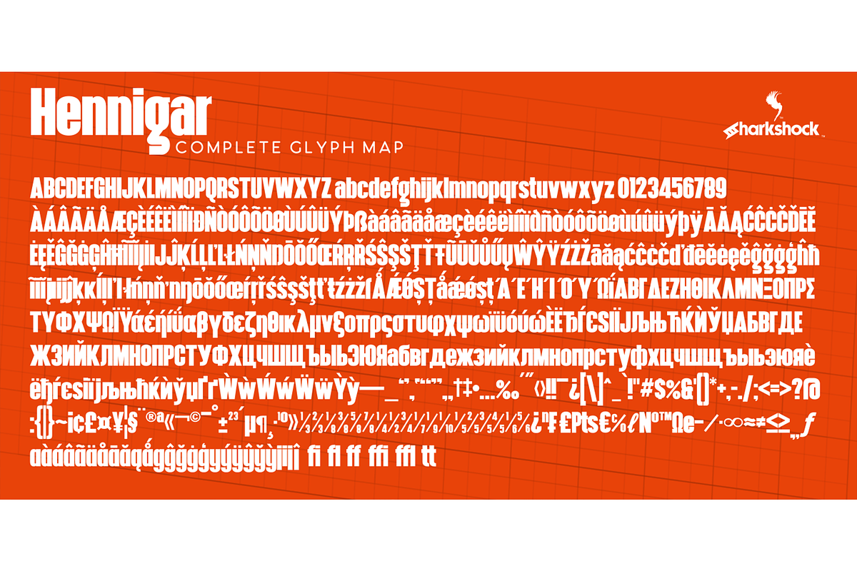 Hennigar, a Sans Serif Font by Sharkshock (Photo 2 of 5)
