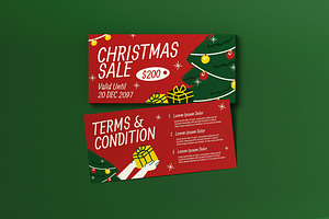Christmas Sale Voucher, a Card Template by graphicook