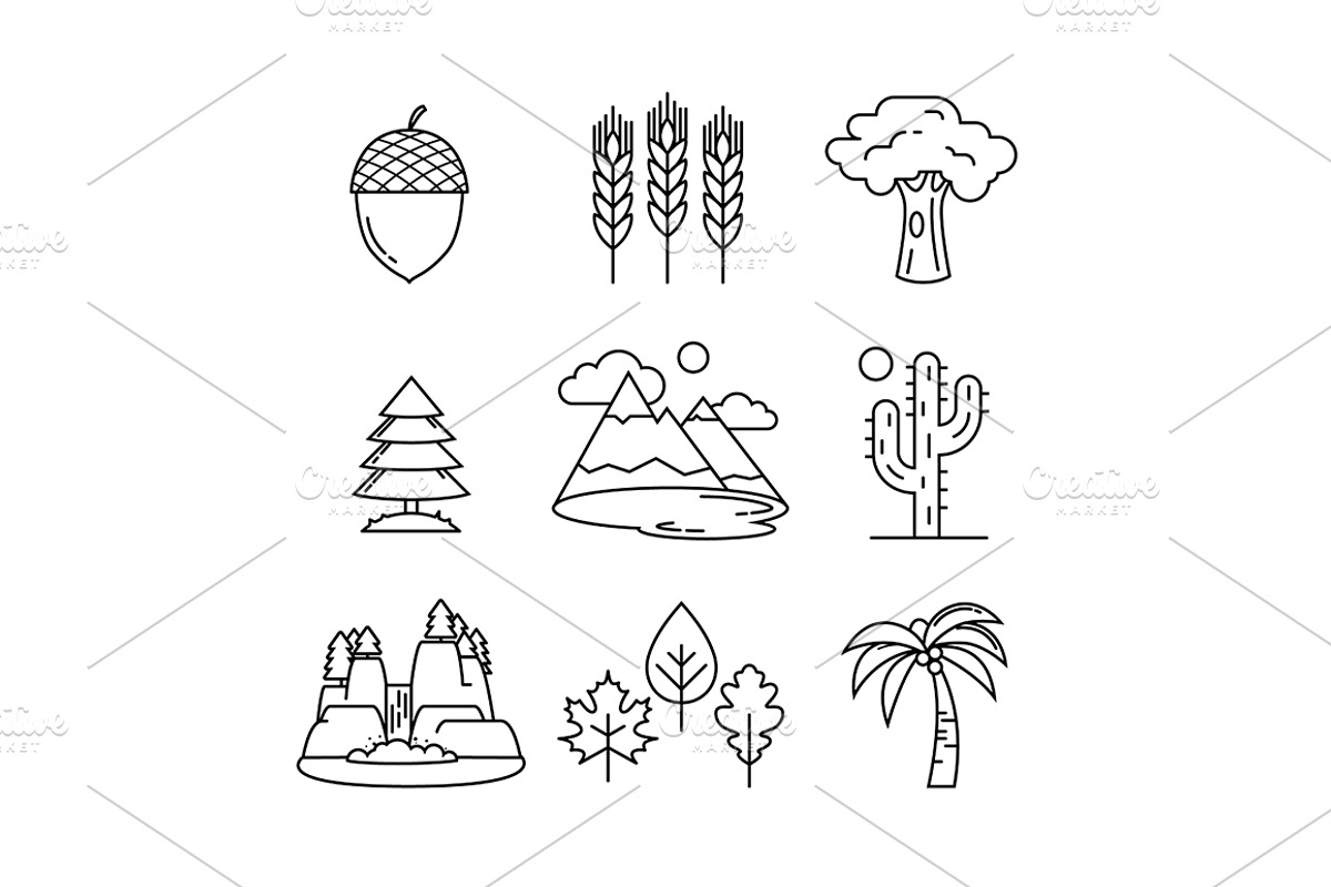Nature and forest, an Outline Icon by Iconicbestiary