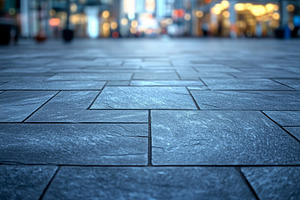 A close-up view of a textured stone pavement in a bustling urban setting, conve, a Background Photo by ImageMir