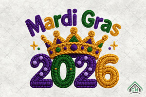 Mardi Gras 2026 Crochet PNG, an Illustration by Craft Nest