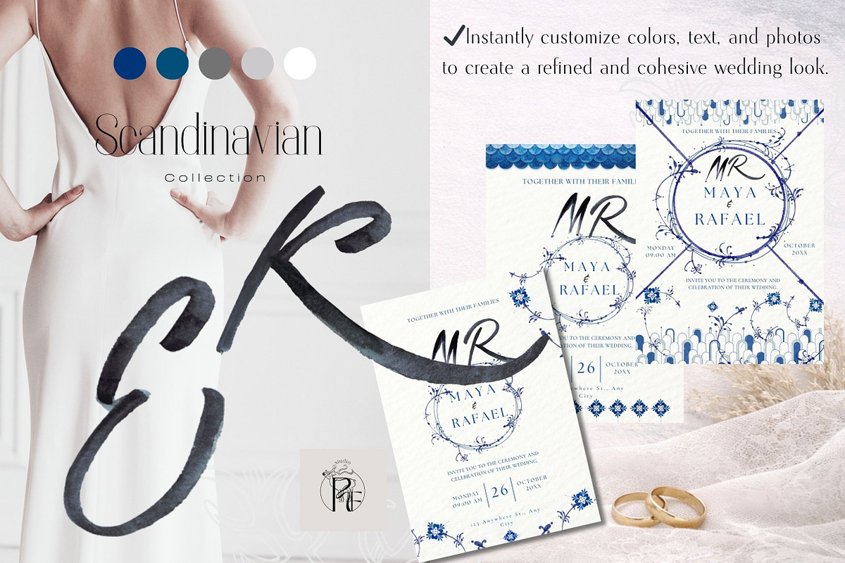 Blue Scandinavian Template Bundle, a Stationery Template by Alisa Mikibith Art (Photo 18 of 19)