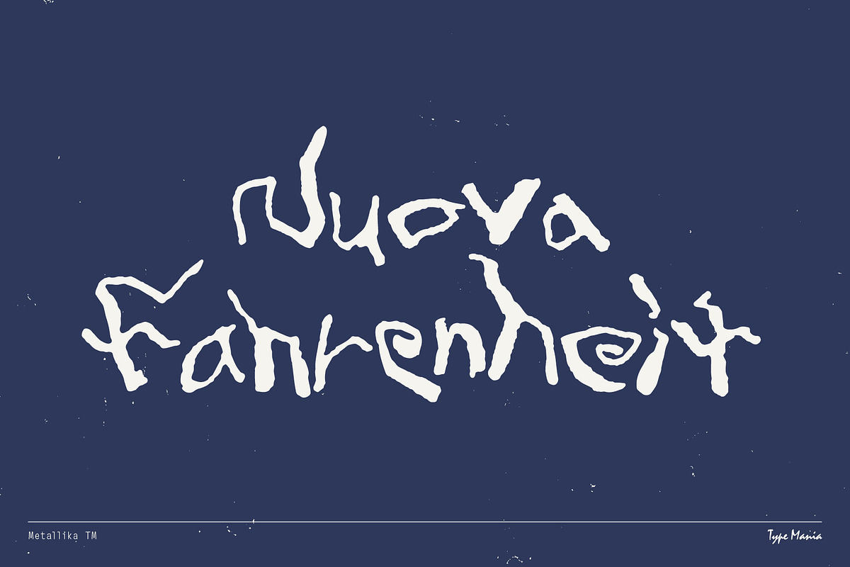 Metallika TM – Wicked Script Font, a Script Font by Type Mania (Photo 7 of 13)