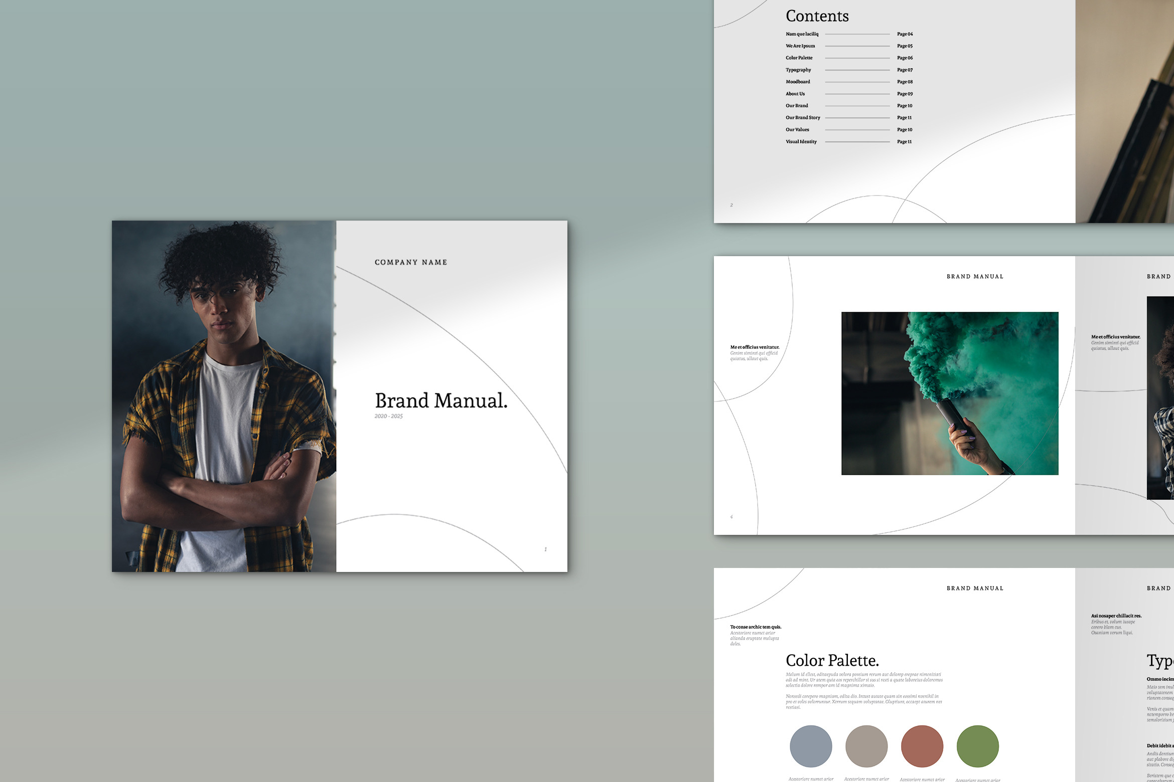 Abstract Lines Brand Manual Set by Wavebreak  Creative Market