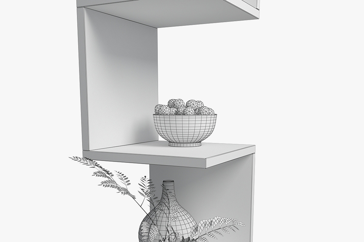 corner shelf and decor, a Furniture 3D Model by 3dcruz (Photo 5 of 5)
