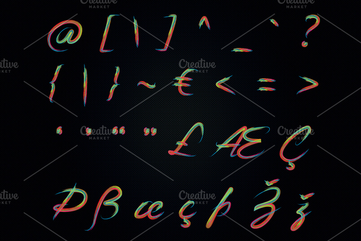 Colorful Brushy Font (Rainbow Font) preview 5