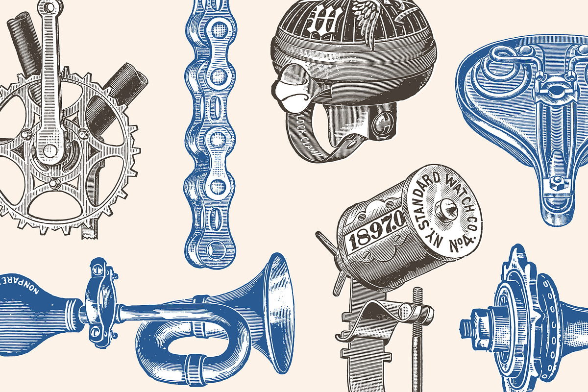 Bicycles - Vintage Illustration Set, an Illustration by Graphic Goods (Photo 4 of 10)