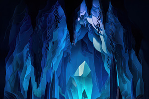 The Crystal Cave Papercraft Scene, a Decorative Illustration by Virgo Studio
