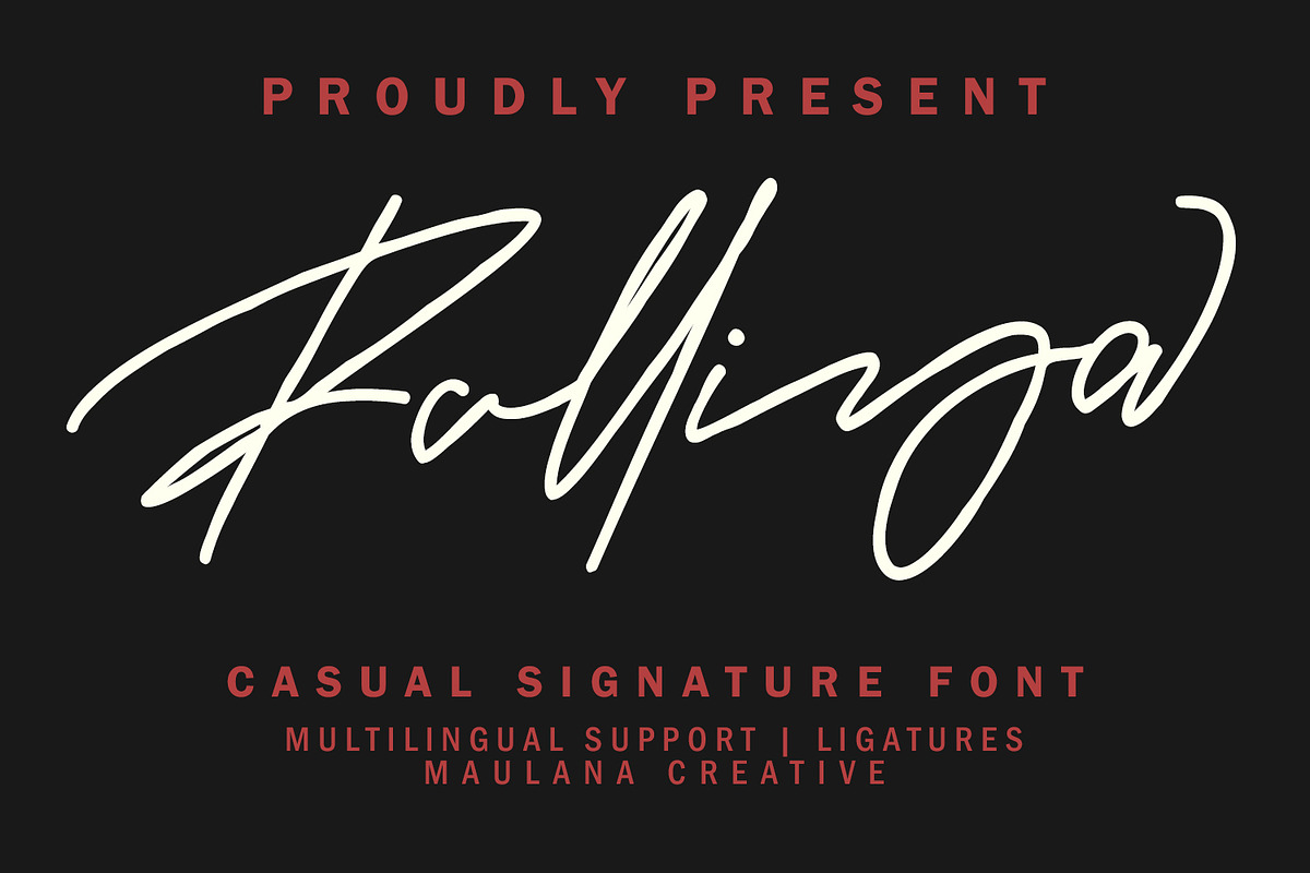Ralliya Casual Signature Font, a Script Font by Maulana Creative (Photo 1 of 7)