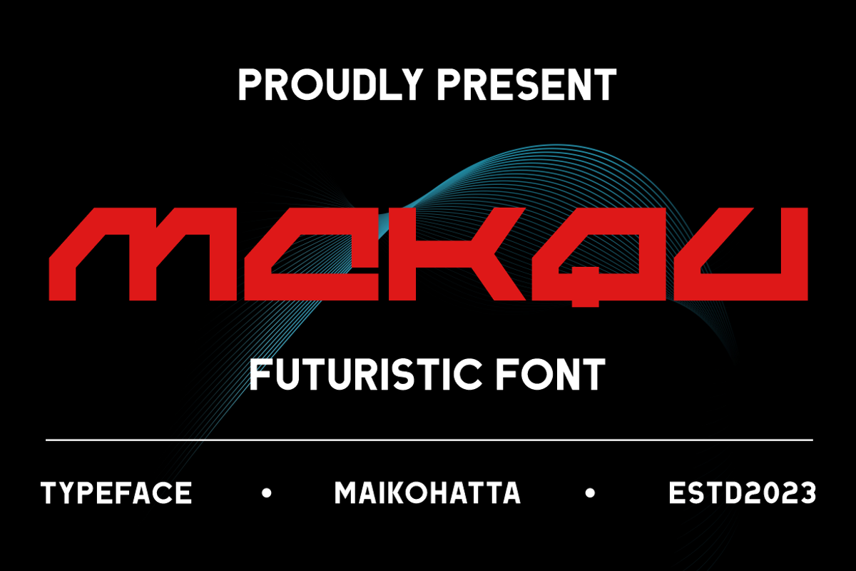 Makqu - Futuristic Font, a Sans Serif Font by MaikoHatta (Photo 1 of 6)