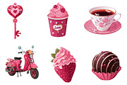 Watercolor Valentine's Day Clipart, an Illustration by CreationArt (Thumbnail 4 of 5)
