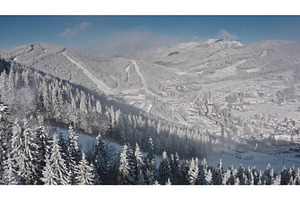Aerial view of Bukovel ski resort, a, a Nature Photo by Goinyk