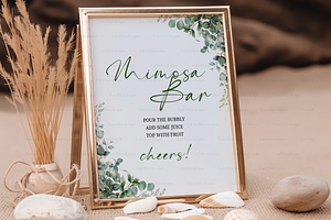 8x10 Table Sign Gold Frame Mockup