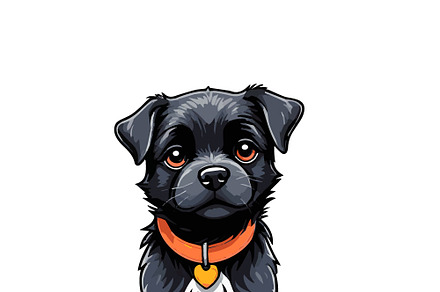 Black smiling little puppy