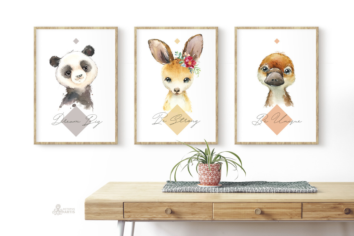 Cute Little Watercolor Animals, an Animal Illustration by OctopusArtis (Photo 7 of 9)