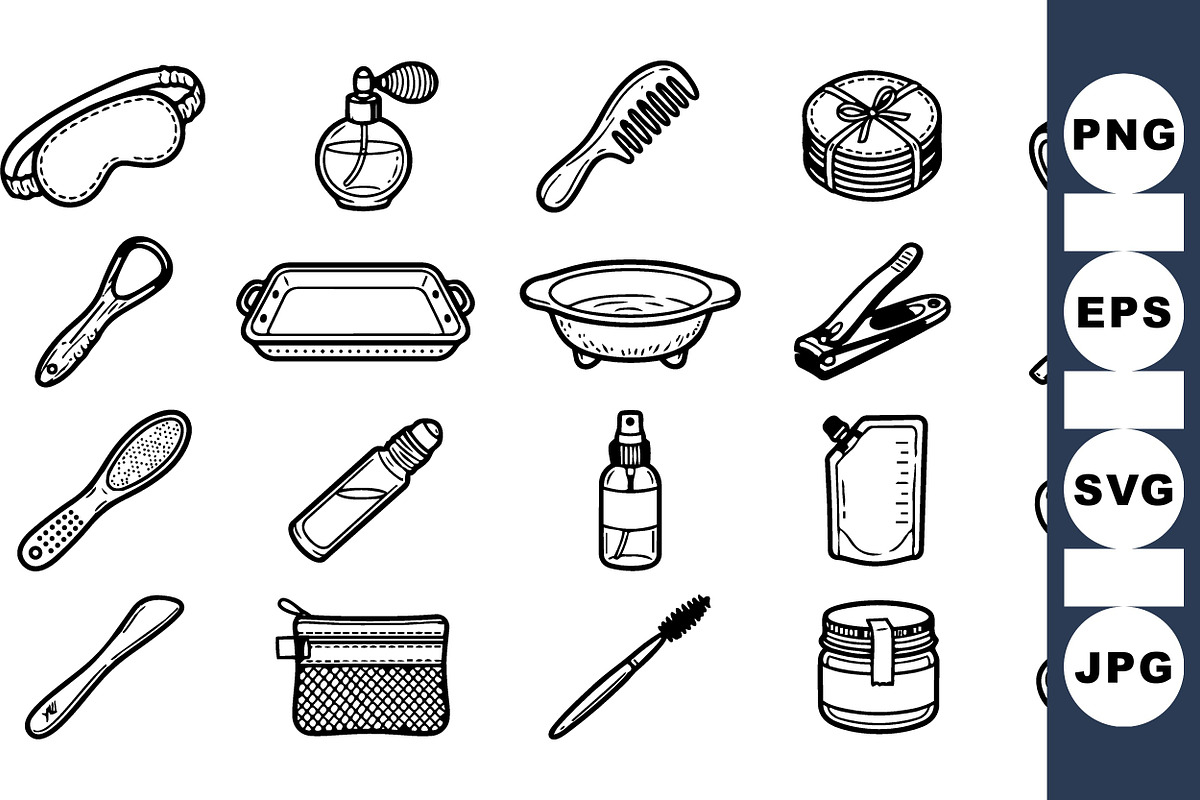 Hand Drawn Spa Essentials Set, an Illustration by designvectx (Photo 1 of 3)