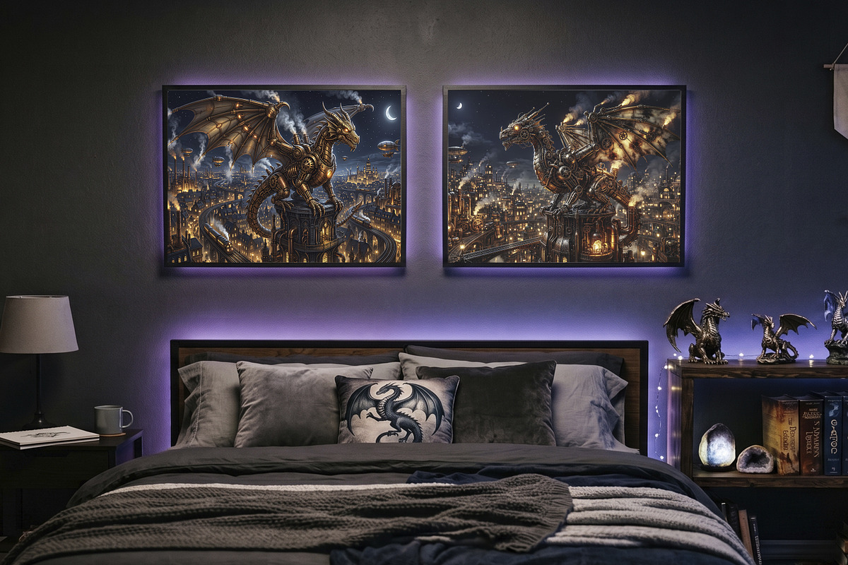 Epic Dragon Wall Art Set, a Decorative Illustration by Nadia Semyroz (Photo 6 of 8)