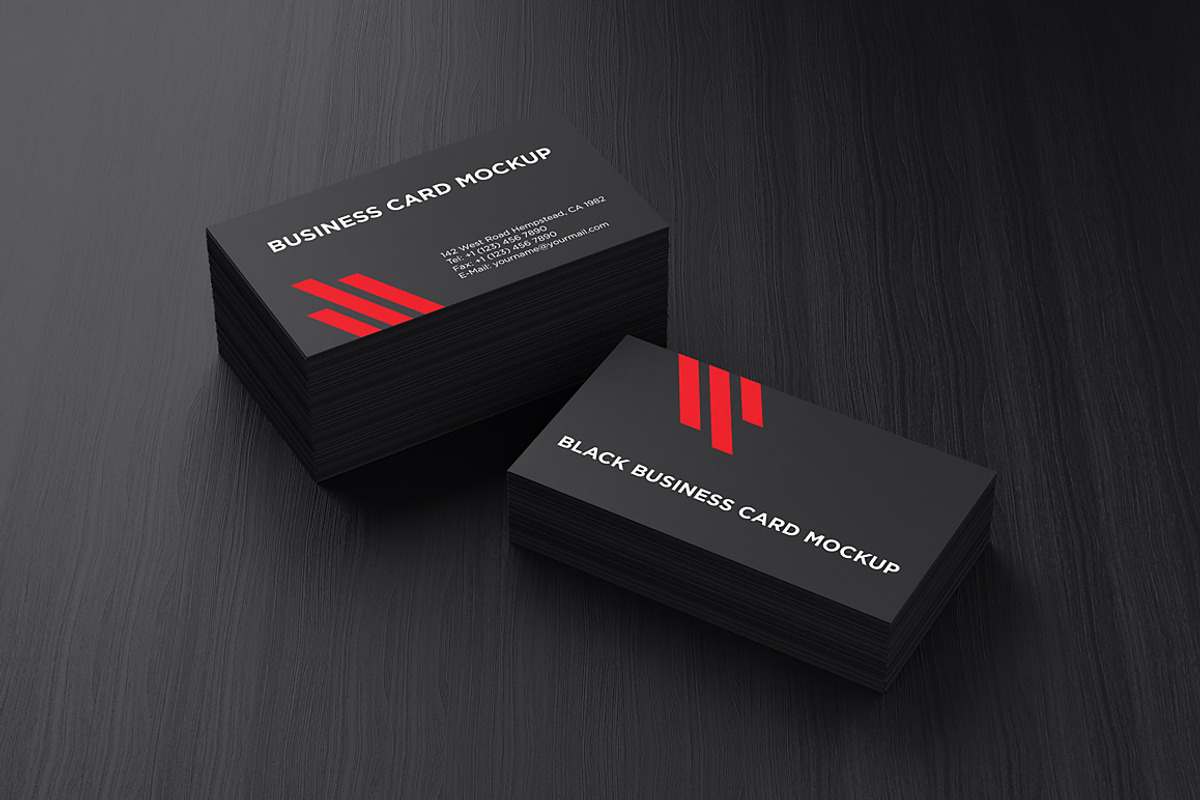 Black Business Card Mockup, a Print Template by aykutfiliz (Photo 6 of 8)