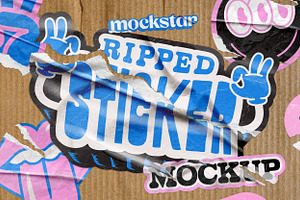 Ripped Sticker Mockup, a Product Mockup by mockstar