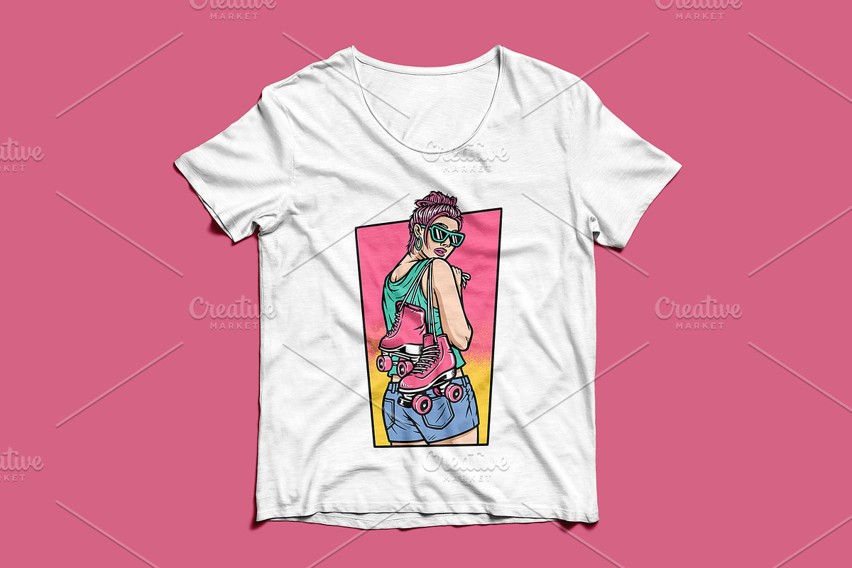 beautiful woman roller skates, a Person Illustration by gunaonedesign (Photo 3 of 4)