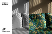 Upholstered Couch Interior Mockup, a Household Mockup by Andrea Muller (Thumbnail 1 of 7)
