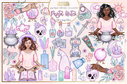 Pastel Witch clipart collection, an Illustration by Gaynor Carradice Designs (Thumbnail 1 of 4)