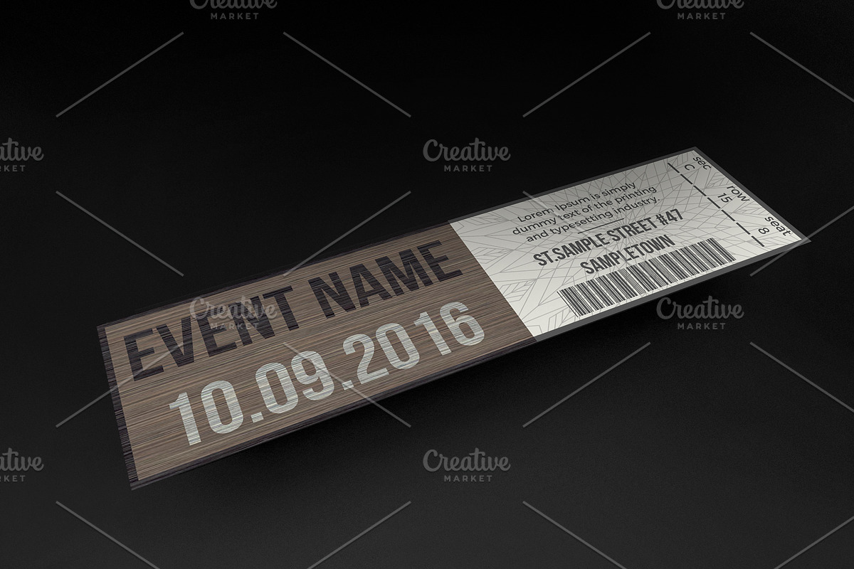 Multipurpose Stylish Event Ticket, an Invitation Template by Konakchiev (Photo 3 of 3)