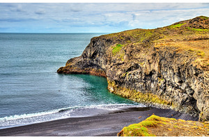 View of the kirkjufjara beach iceland featuring iceland, black, and beach, a Nature Photo by Leonid Andronov