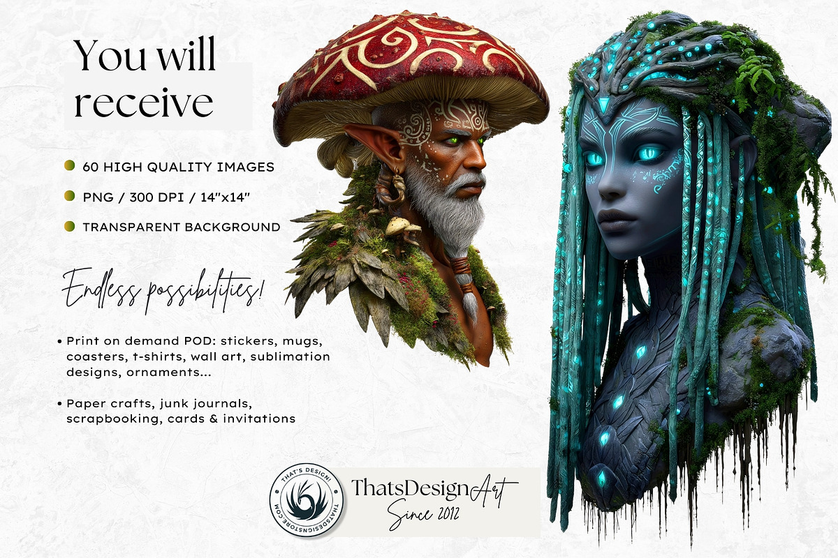Grove Guardians Fantasy Cliparts, a Person Illustration by ThatsDesignArt (Photo 2 of 10)