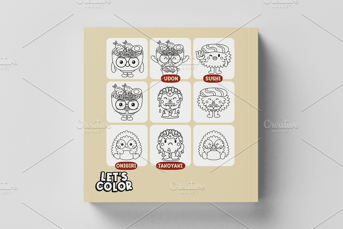 Kawaii Japan Food Coloring Book 01, an Education Illustration by MEDZ (Photo 2 of 3)