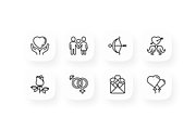 Valentine's Day 16 Thin Line Icons, an Outline Icon by Alex Blogoodf (Thumbnail 2 of 5)