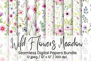 Wildflowers Meadow Seamless, an Illustration by Mashimara (Thumbnail 1 of 4)
