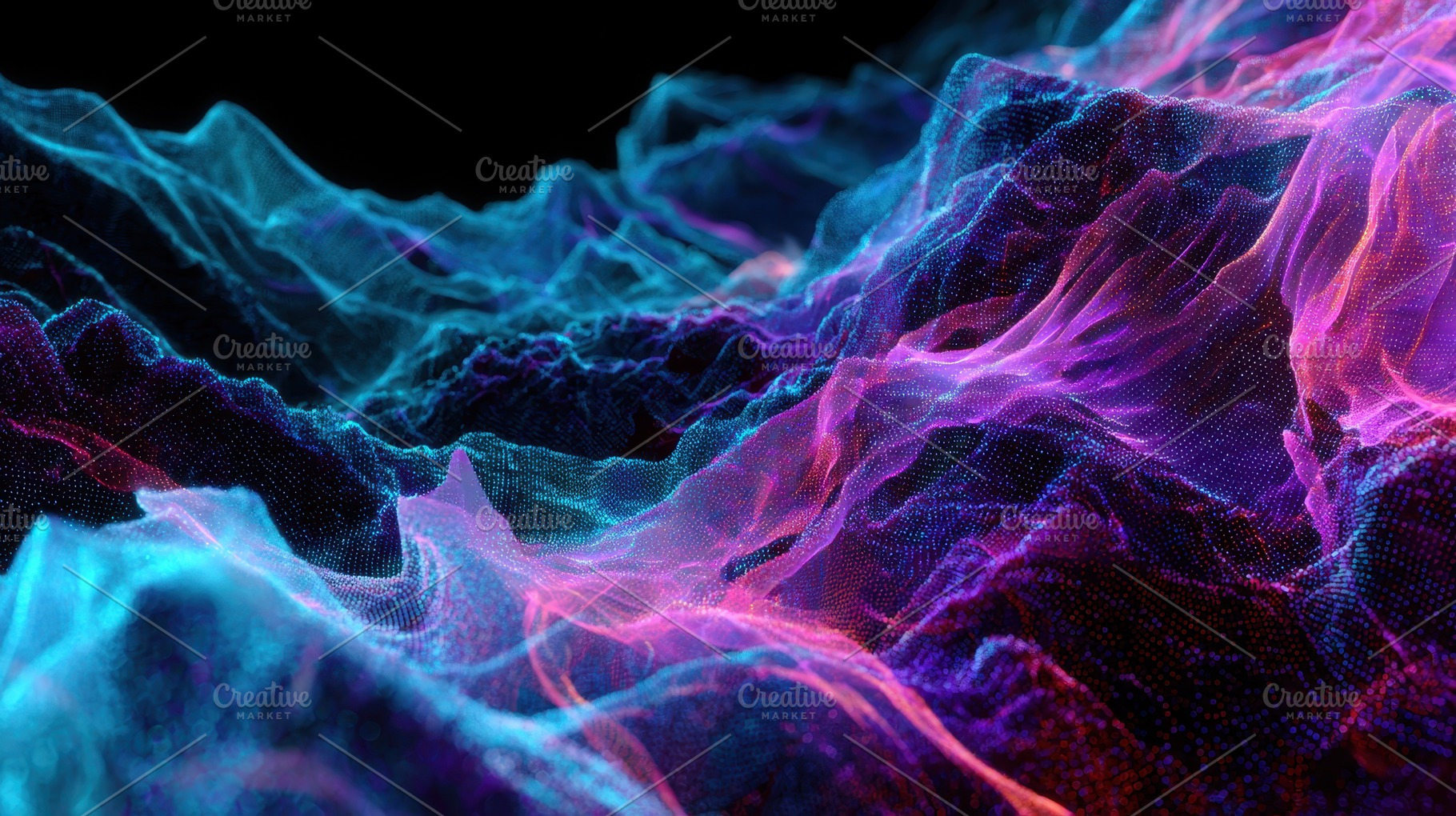 Abstract digital landscape glowing n, a Photo by Pixeness Studio