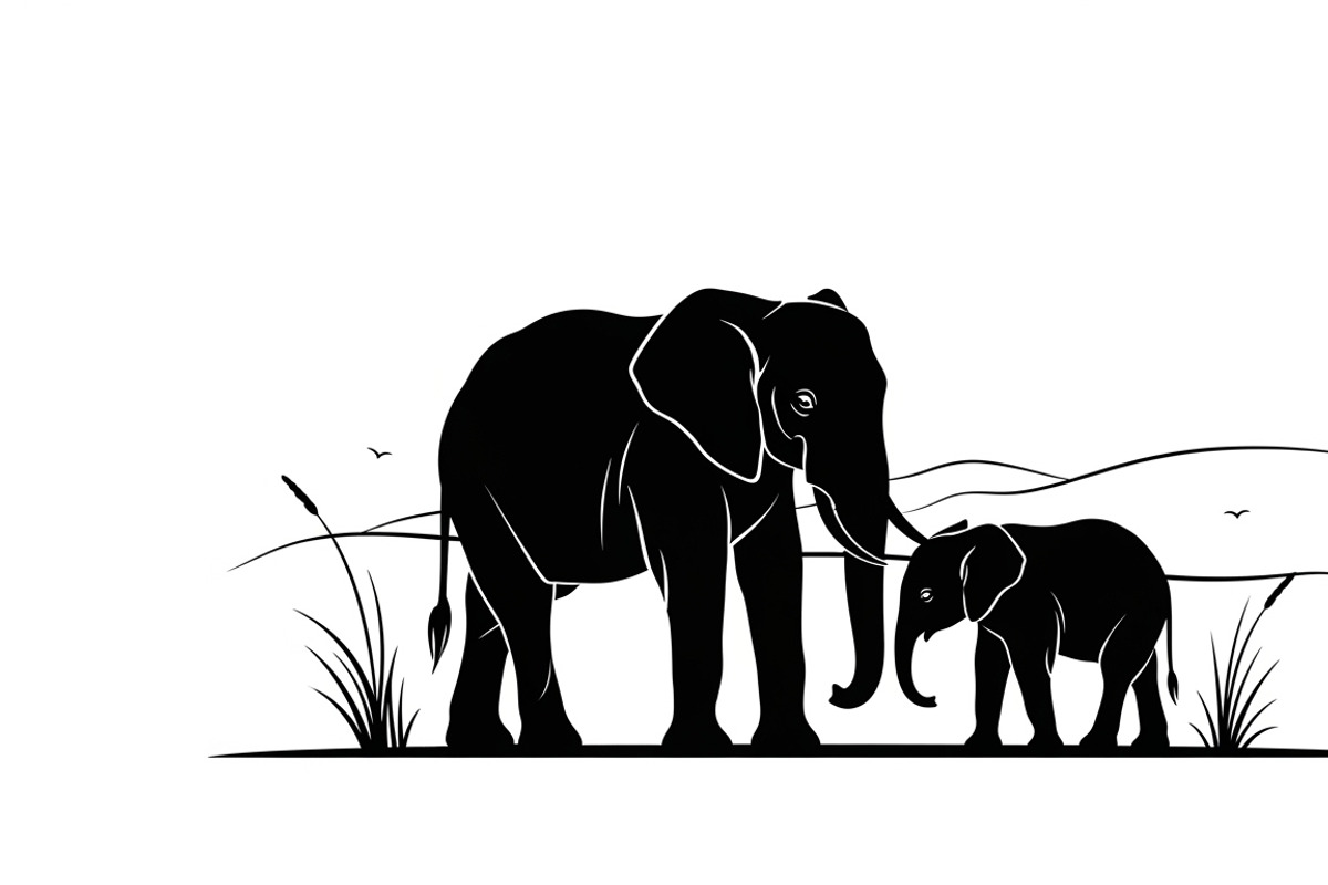elephant family silhouette design, an Illustration by Amazin_art (Photo 35 of 51)